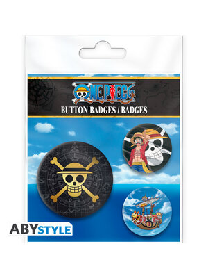 Abystyle One Piece Badge Pack Skull and Luffy