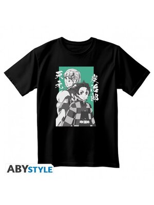 Abystyle Demon Slayer Unisex Black T-Shirt Tanjiro & Tengen Size S