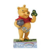 Disney Traditions Winnie The Pooh Lucky Ol' Bear With Clovers and Pot Gold Figure