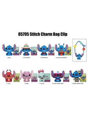 Monogram Disney Stitch Charm Mystery Bag Keychain