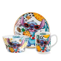 Disney Stitch Set with Plate-Mug-Bowl White