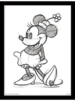 Pyramid Disney Minnie Mouse Sketched Single Framed Print 30x40cm