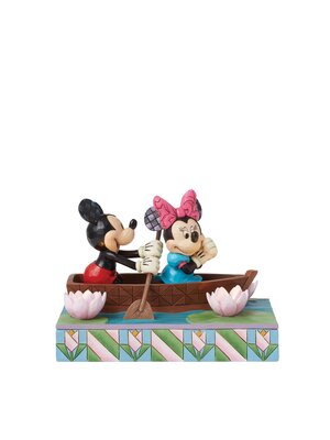 Enesco Disney Mickey & Minnie Led Loverboat Row-Mance is in The Air 11.5x19.5cm