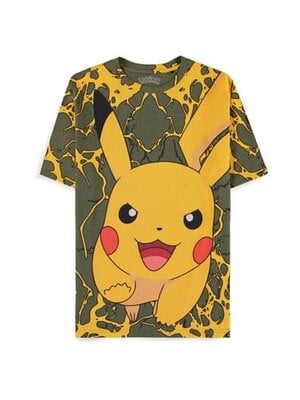 Difuzed Pokemon Pikachu Lightning Men's Short Sleeved T-Shirt Size M
