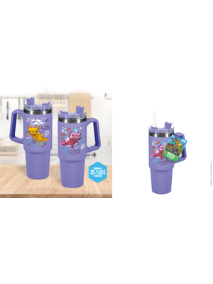 Paladone Minecraft Purple Travel Mug XL 900ml With Straw