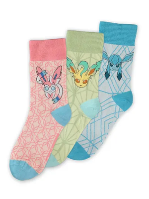 Difuzed Pokemon Eevee Evolutions 2 Pair Of 3 Socks Size 39-42