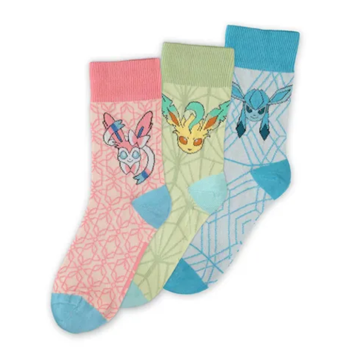 Difuzed Pokemon Eevee Evolutions 2 Pair Of 3 Socks Size 39-42
