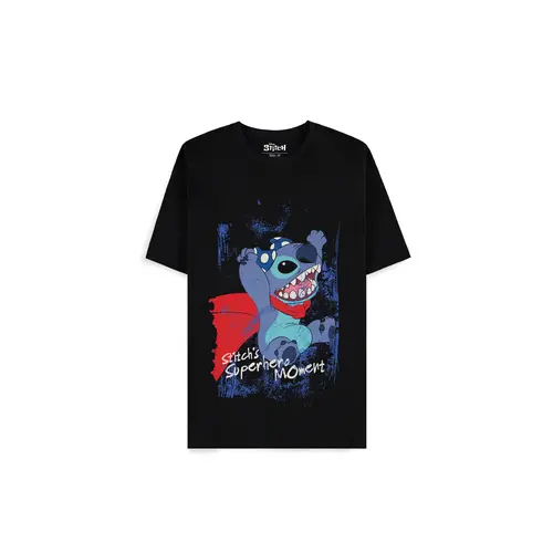 Difuzed Disney Lilo & Stitch Superhero Black T-Shirt Size XL Difuzed Disney Lilo & Stitch Superhero Black T-Shirt Size XL