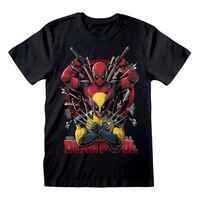 Marvel Deadpool T-Shirt Deadpool & Wolverine Weapons Size L