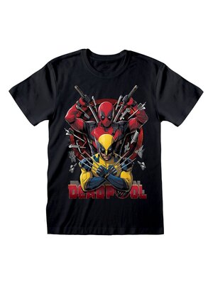 Heroes Inc Marvel Deadpool T-Shirt Deadpool & Wolverine Weapons Size L