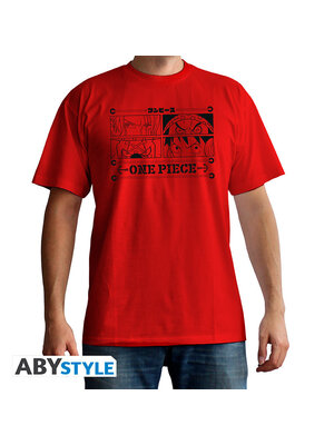 Abystyle One Piece T-Shirt Unisex Red 4 Emperors Size XS
