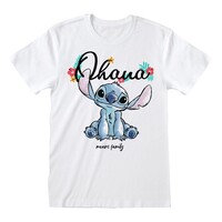 Disney Stitch Ohana Means Family T-Shirt White Size M