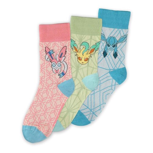 Difuzed Pokemon Eevee Evolution II 3-Pack of 3 pais of Socks Size 43-46