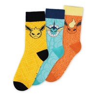 Pokemon Eevee Evolution Pack of 3 Pairs of Socks 43-46
