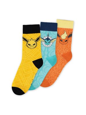 Difuzed Pokemon Eevee Evolution Pack of 3 Pairs of Socks 43-46