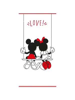 Aymax Disney Mickey & Minnie Love Beach Towel 70 x 140 cm