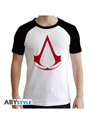 Abystyle Assassins Creed Crest Tshirt Man White & Black Large