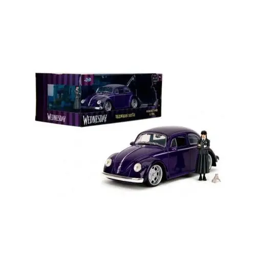 Jada Toys Wednesday - Wednesda & Volkswagen Beetle 1/24 Diecast Cars Jada Toys Jada Toys Wednesday - Wednesda & Volkswagen Beetle 1/24 Diecast Cars Jada Toys