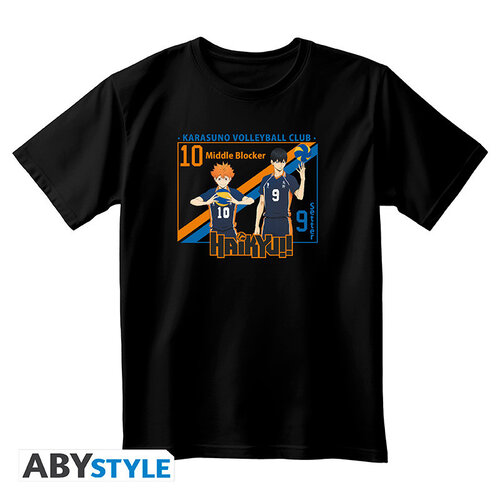 Abystyle HAIKYU!! Hinata & Kageyama Tshirt Unisex Black Double XL
