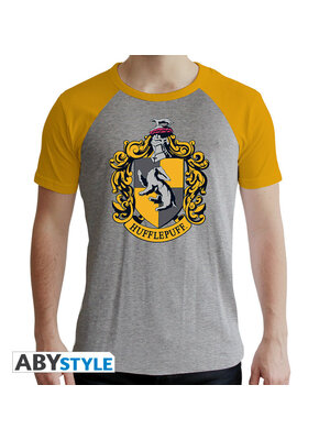 Abystyle Harry Potter Hufflepuff Tshirt Grey & Yellow Man Medium