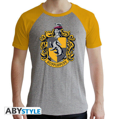 Abystyle Harry Potter Hufflepuff Tshirt Grey & Yellow Man Small
