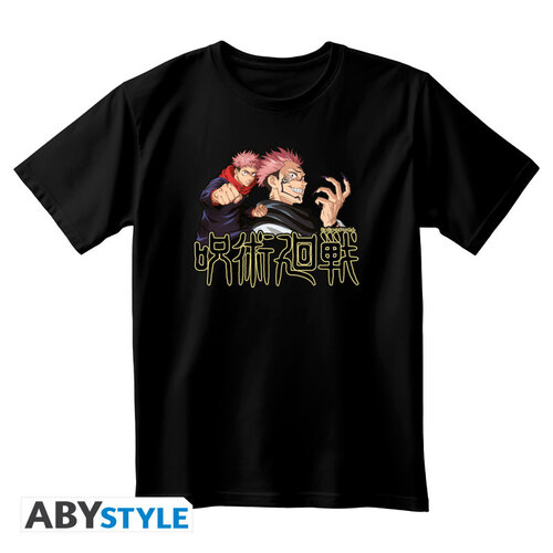 Abystyle Jujutsu Kaisen Itadori & Sukuna Tshirt Unisex Black Double XL Abystyle Jujutsu Kaisen Itadori & Sukuna Tshirt Unisex Black Double XL