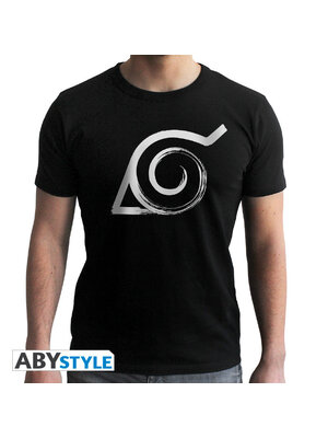 Abystyle Naruto Shippuden Konoha Tshirt Man Black Large