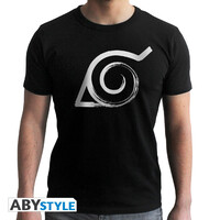 Naruto Shippuden Konoha Tshirt Man Black Small