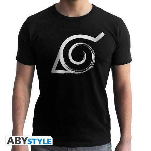Abystyle Naruto Shippuden Konoha Tshirt Man Black Extra Large