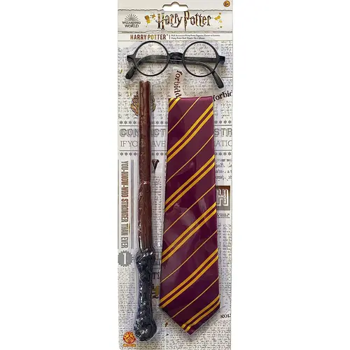 Rubies Harry Potter Glasses + Wand + Tie Accessory Set Rubies Harry Potter Glasses + Wand + Tie Accessory Set
