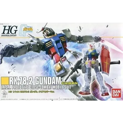 Bandai Gundam HGUC 1/144 RX-78-2 Gundam Clear Color Model Kit Exclusive Bandai Gundam HGUC 1/144 RX-78-2 Gundam Clear Color Model Kit Exclusive