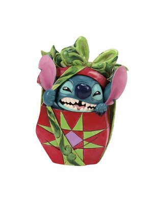 Enesco Disney Traditions Stitch in Gift Holiday Mischief Figure