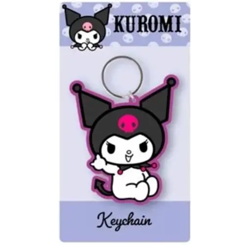 Pyramid Hello Kitty Kuromi Purple Rubber Keychain