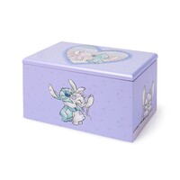 Disney Stitch & Angel Jewellery Box In Wood 18x12x10cm