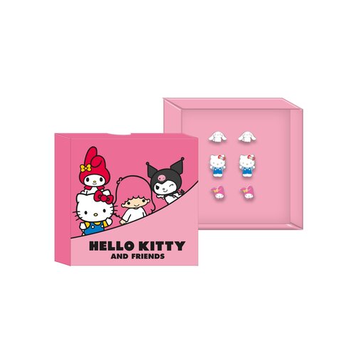 Peershardy Hello Kitty & Friends 3 Pair of Studs Earrings