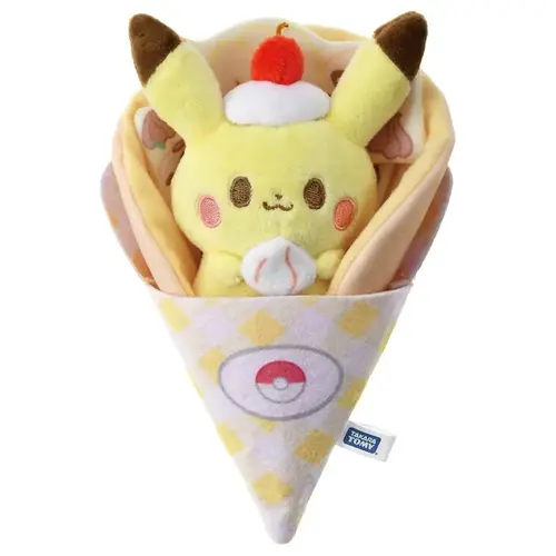 Takara Tomy Arts Pokemon Poke Peace Kurukuru Crepe Pluche Pikachu Japan Import