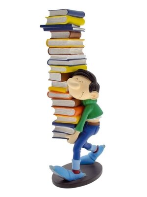 Gaston Figure With Books Resin