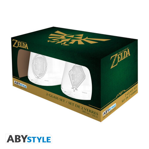 Abystyle The Legend of Zelda 2 Glass Set Zelda & Link 300ml