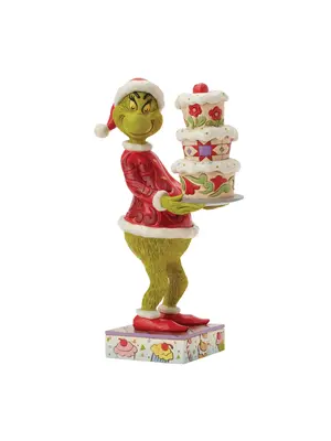 Enesco The Grinch With Grinchy Cake  Figure 23cm