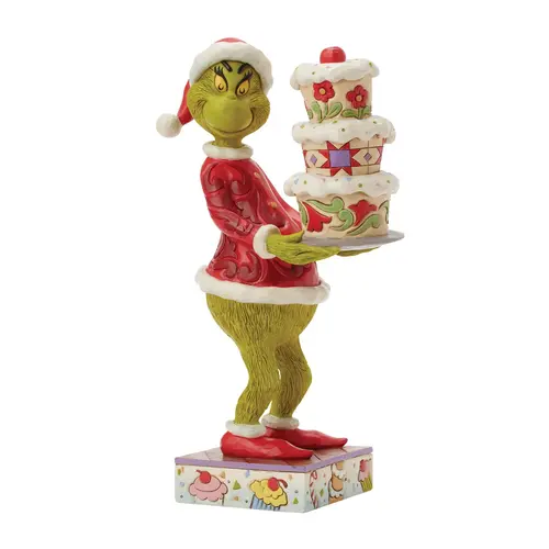 Enesco The Grinch With Grinchy Cake  Figure 23cm