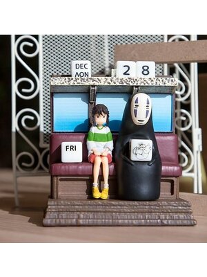 Semic Ghibli Spirited Away Statue Three-Wheeler Diorama Calendar Take Unabara Train 11cm