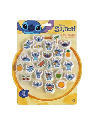 Cerda Disney Stitch Summer Pack of 25 Mini Erasers