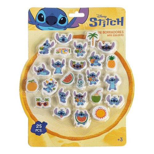 Cerda Disney Stitch Summer Pack of 25 Mini Erasers