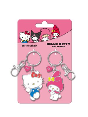 Peershardy Hello Kitty & My Melody Duo Set Metal BFF Keychains