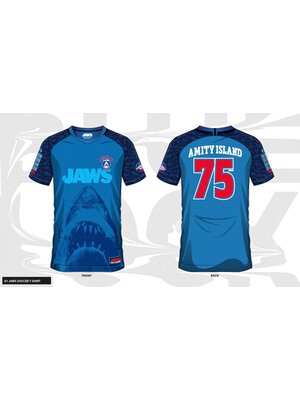 Cotton Division Jaws Amity Island 75 Soccer Jersey Men S