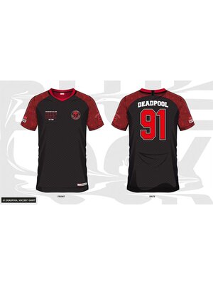 Cotton Division Marvel Deadpool 91 Soccer Jersey Men XL