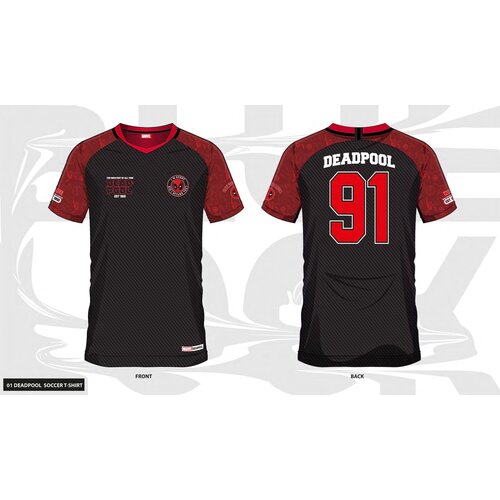 Cotton Division Marvel Deadpool 91 Soccer Jersey Men XXL