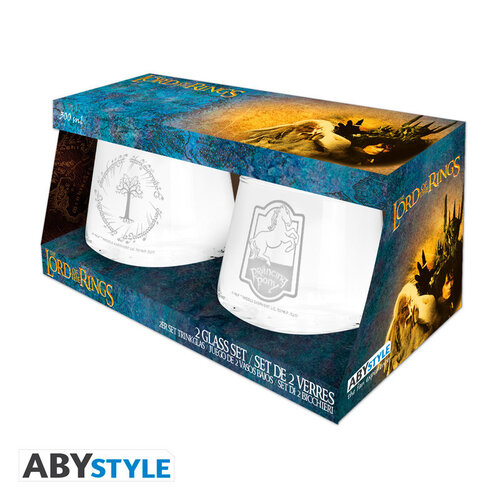 Abystyle Lord of The Rings Prancing Pony & Gondor 2 Glass Set