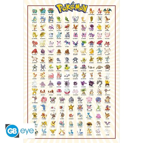 Abystyle Pokemon maxi Poster Kanto 151 English 91,5x61cm