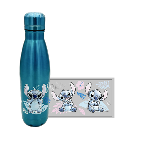Stor Stitch Watercolor Metalic Blue Stainless Steel Bottle 780ml